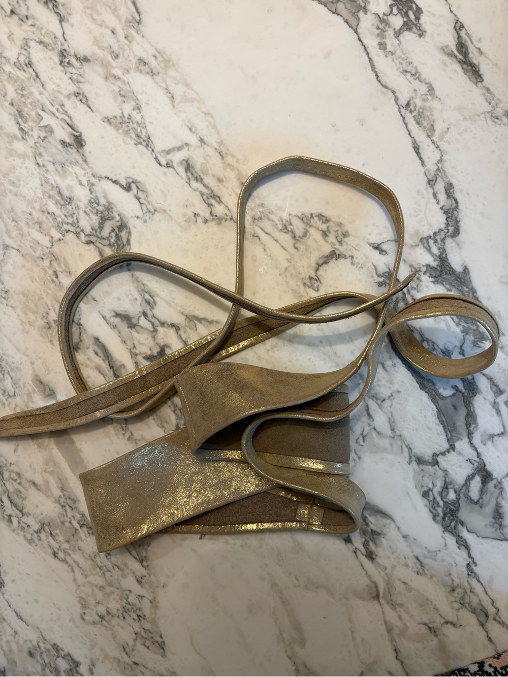 Ada Metallic Gold Wrap Belt